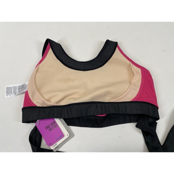 Reebok Fitted Playdry Dance Bra Womens Size M Pink Black NWT - Picture 9 of 9